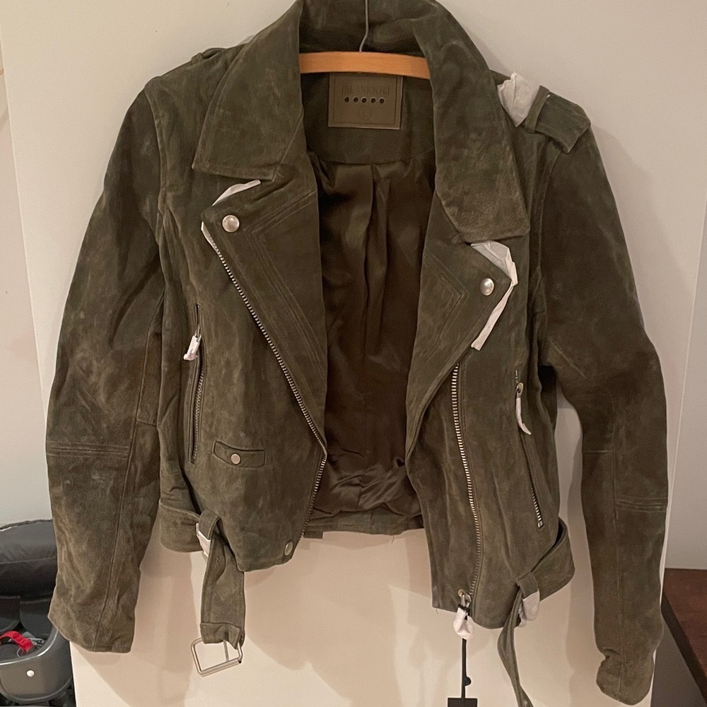Blank NYC Khaki Suede Moto Jacket - Picture 2 of 8